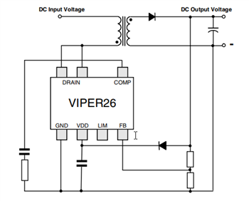 Application Circuit Diagram - STMicroelectronics VIPER26 Fixed Frequency Switching Converters